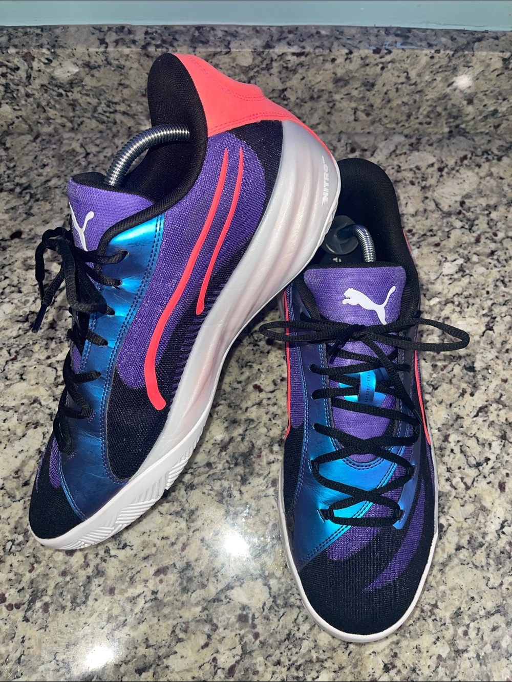 Puma All-Pro Nitro Pro16 Basketball Shoes Sneaker Men Size 15 Purple Low Top